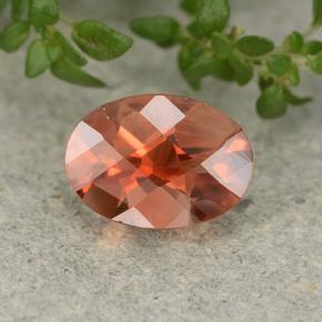 Andésine labradorite orange naturelle coupe ovale, 0,69 ct, VVS