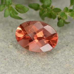 Andésine labradorite orange naturelle coupe ovale, 0,69 ct, VVS