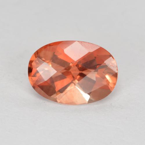 Andésine labradorite rouge naturelle coupe ovale, 0,70 ct, VVS