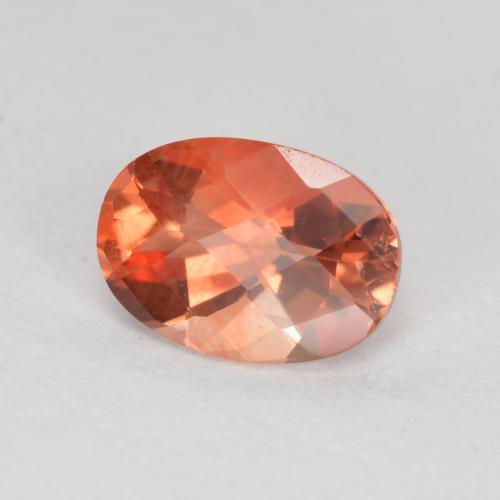 Andésine labradorite rouge naturelle coupe ovale, 0,70 ct, VVS