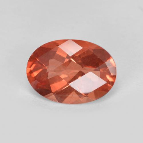 Labradorite andésine Rouge-orange naturelle Coupe ovale, 0.71 ct, VVS