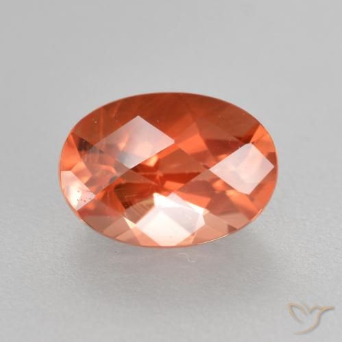 Andésine labradorite rouge naturelle coupe ovale, 0,75 ct, VVS-VS