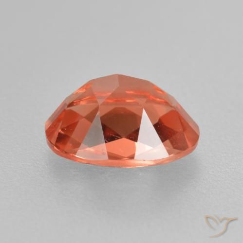 Andésine labradorite rouge naturelle coupe ovale, 0,75 ct, VVS-VS