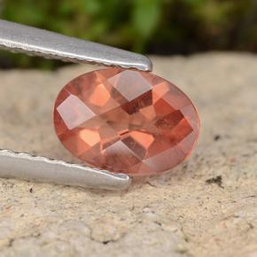 Andésine labradorite orange naturelle coupe ovale, 0,61 ct, VVS