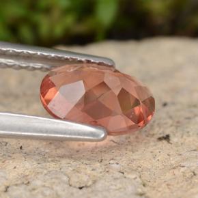 Andésine labradorite orange naturelle coupe ovale, 0,61 ct, VVS