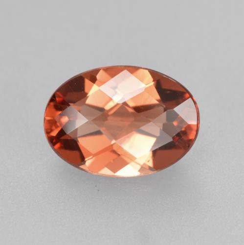 Andésine labradorite rouge moyen naturelle coupe ovale, 0,64 ct, VVS