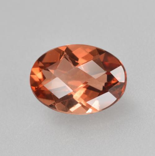 Andésine labradorite rouge moyen naturelle coupe ovale, 0,64 ct, VVS