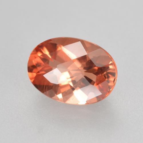 Andésine labradorite rouge naturelle coupe ovale, 0,72 ct, VVS-VS