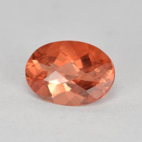 Labradorite andésine Rouge-orange naturelle Coupe ovale, 0.74 ct, VVS-VS