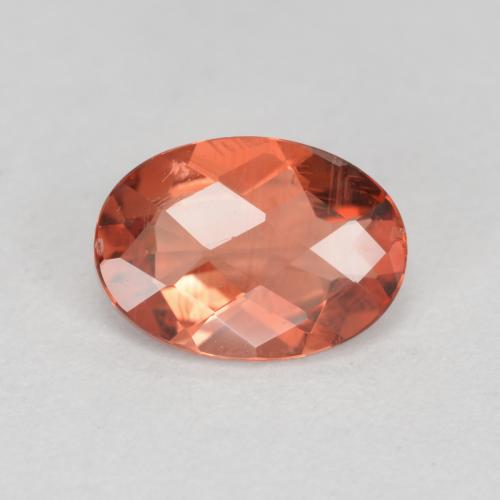 Andésine labradorite rouge naturelle coupe ovale, 0,65 ct, VVS