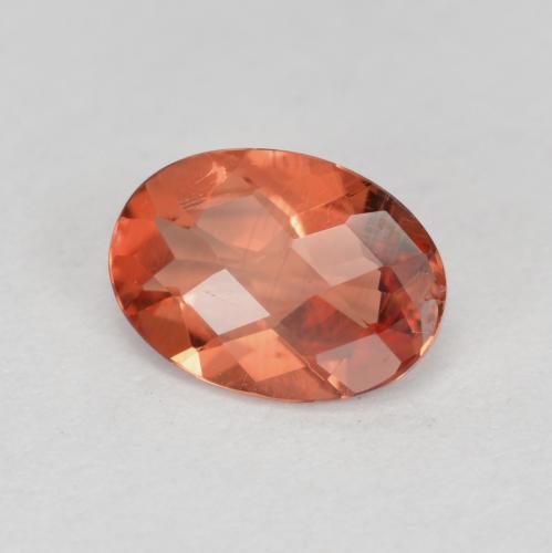 Andésine labradorite rouge naturelle coupe ovale, 0,65 ct, VVS