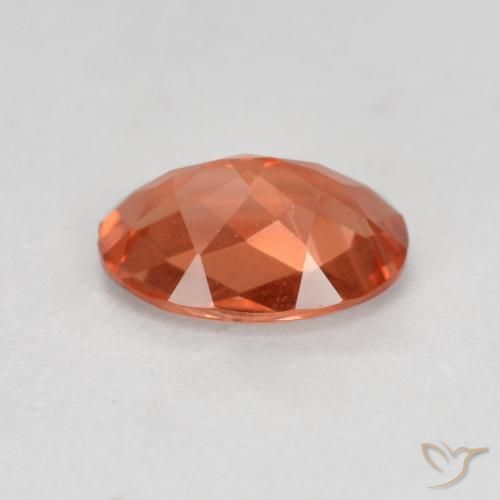 Labradorite andésine Rouge-orange naturelle Coupe ovale, 0.64 ct, VVS-VS