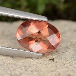 Andésine labradorite orange naturelle coupe ovale, 0,63 ct, VVS-VS