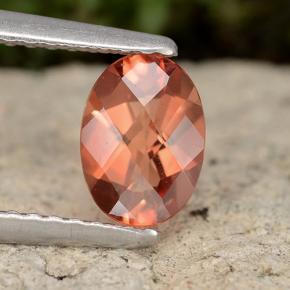 Andésine labradorite orange naturelle coupe ovale, 0,63 ct, VVS-VS