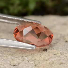 Andésine labradorite orange naturelle coupe ovale, 0,63 ct, VVS-VS