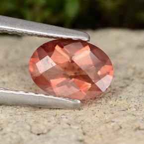 Andésine labradorite orange naturelle coupe ovale, 0,72 ct, VVS