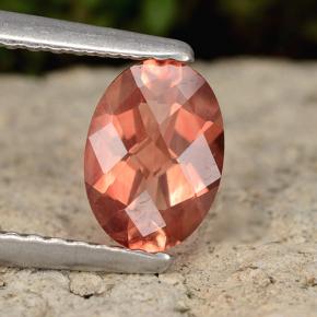 Andésine labradorite orange naturelle coupe ovale, 0,72 ct, VVS