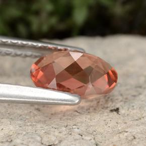 Andésine labradorite orange naturelle coupe ovale, 0,72 ct, VVS