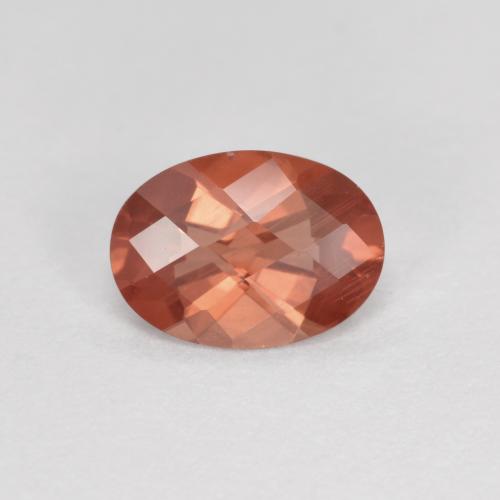 Andésine labradorite rouge moyen naturelle coupe ovale, 0,73 ct, VVS-VS