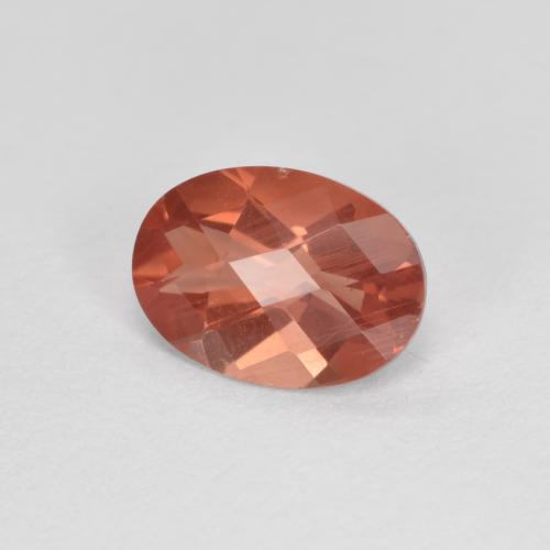 Andésine labradorite rouge moyen naturelle coupe ovale, 0,73 ct, VVS-VS