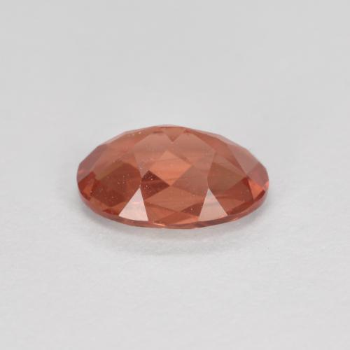 Andésine labradorite rouge moyen naturelle coupe ovale, 0,73 ct, VVS-VS