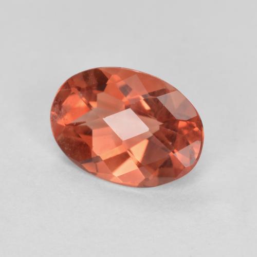 Labradorite andésine Rouge-orange naturelle Coupe ovale, 0.64 ct, VVS-VS