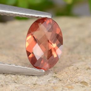 Andésine labradorite rouge naturelle coupe ovale, 0,60 ct, VVS-VS