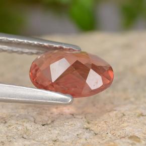 Andésine labradorite rouge naturelle coupe ovale, 0,60 ct, VVS-VS