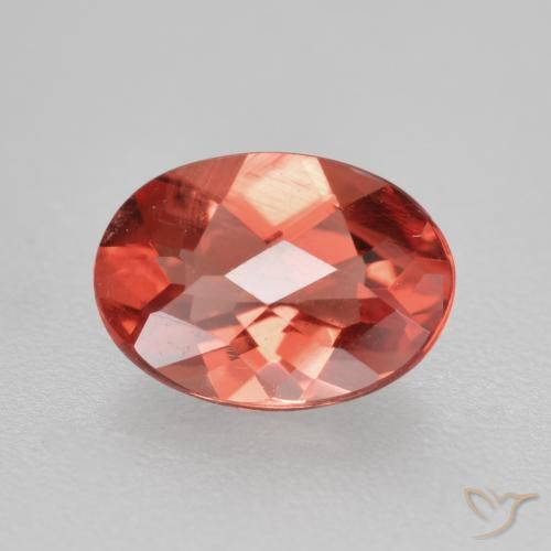 Andésine labradorite rouge naturelle coupe ovale, 0,66 ct, VVS-VS
