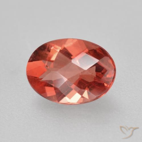 Andésine labradorite rouge naturelle coupe ovale, 0,66 ct, VVS-VS