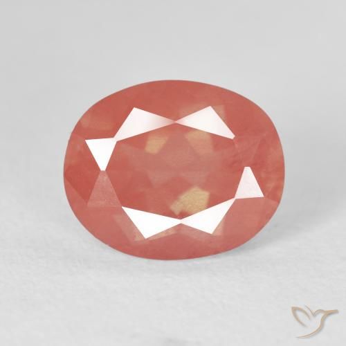 4.21ct Naturel Orange rougeâtre Labradorite andésine, ovale, Transparent