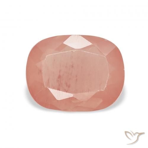 1.99ct Naturel Orange rougeâtre Labradorite andésine, Coussin, Transparent