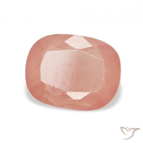 Labradorite andésine Orange rougeâtre naturelle Coussin, 1.99 ct, Transparent