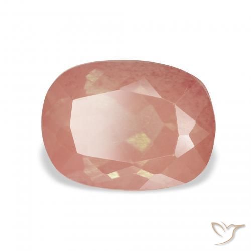 Labradorite andésine Rouge blush naturelle Coussin, 3.01 ct, Transparent