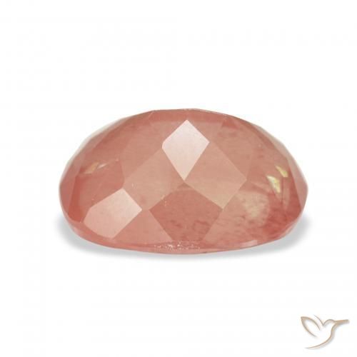 Labradorite andésine Rouge blush naturelle Coussin, 3.01 ct, Transparent