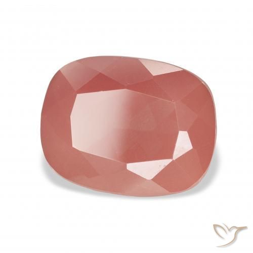 Labradorite andésine Rouge moyen naturelle Coussin, 4.60 ct, Transparent