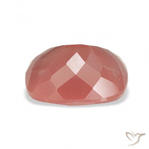 Labradorite andésine Rouge moyen naturelle Coussin, 4.60 ct, Transparent