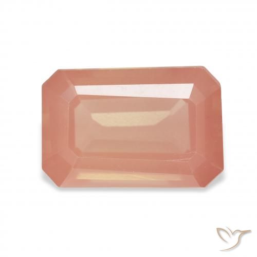 4.36ct Naturel Orange rougeâtre Labradorite andésine, Taille émeraude, Transparent