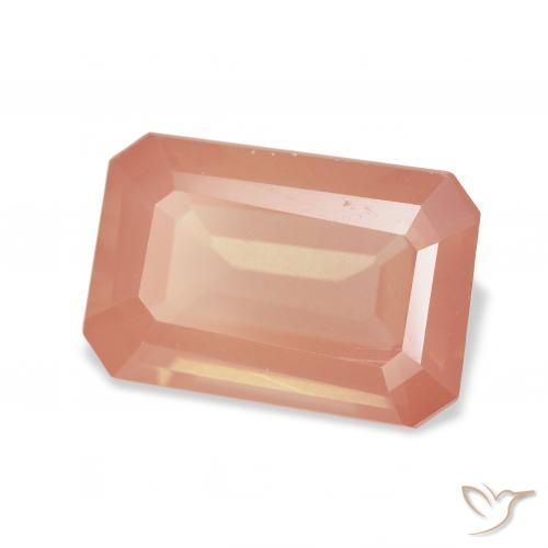 Labradorite andésine Orange rougeâtre naturelle Octogone / coupe Émeraude, 4.36 ct, Transparent