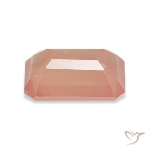 Labradorite andésine Orange rougeâtre naturelle Octogone / coupe Émeraude, 4.36 ct, Transparent