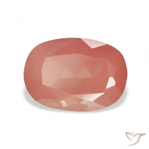 Labradorite andésine Rouge moyen naturelle Coussin, 3.44 ct, Transparent
