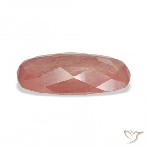 Labradorite andésine Orange rougeâtre pâle naturelle Coussin, 5.40 ct, Transparent