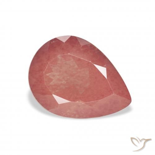 Labradorite andésine Rouge moyen naturelle En forme de poire, 3.16 ct, Transparent