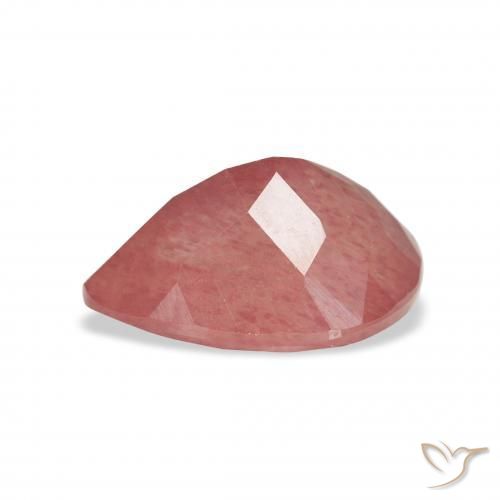 Labradorite andésine Rouge moyen naturelle En forme de poire, 3.16 ct, Transparent