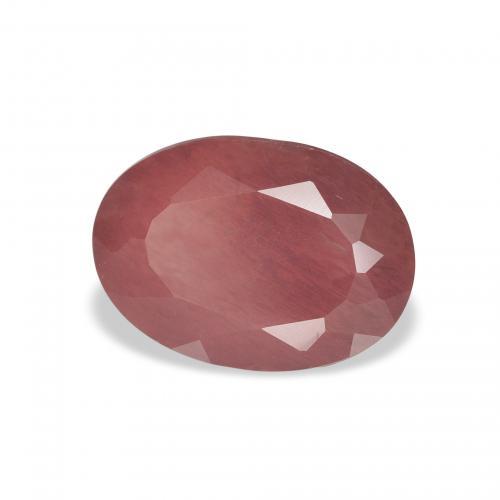 Labradorite andésine Medium Dark-Pink naturelle ovale, 2.30 ct, Translucide