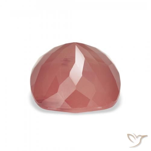 Labradorite andésine Ton rose rougeâtre naturelle Coussin, 3.59 ct, Translucide