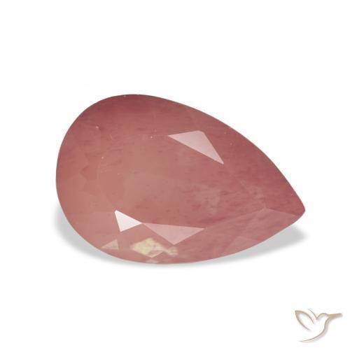 Labradorite andésine Rose framboise naturelle En forme de poire, 3.32 ct, Transparent