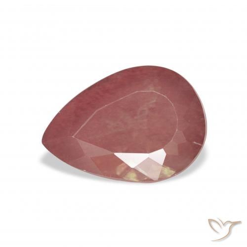 Labradorite andésine Rose rose profond naturelle En forme de poire, 2.86 ct, Transparent