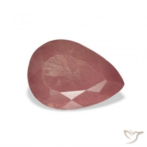 Labradorite andésine Rose rose profond naturelle En forme de poire, 2.86 ct, Transparent