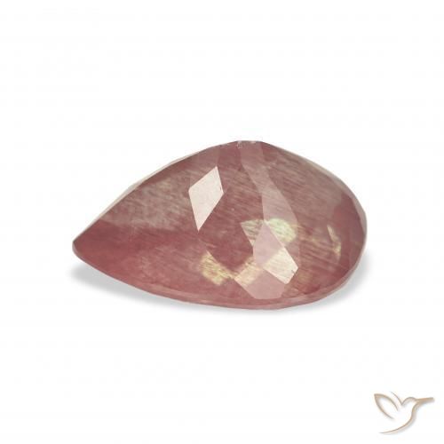 Labradorite andésine Rose rose profond naturelle En forme de poire, 2.86 ct, Transparent